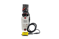 KTI DC36RA / DC-45597 Hydraulic Pump – 12V Double Acting Dump Trailer Power Unit – motor and manifold detail, 12V, double acting, 3200 PSI Port A / 1500 PSI Port B | AAA Trailer