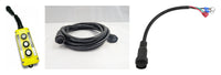 KTI wired dump trailer remote control kit - 398-7 3-button pendant, 74-06 15ft extension cord, 74-03 4-wire pigtail | AAA Trailer