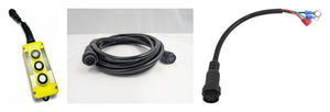 KTI wired dump trailer remote control kit - 398-7 3-button pendant, 74-06 15ft extension cord, 74-03 4-wire pigtail | AAA Trailer