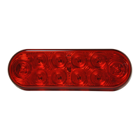 Tecniq LED Oval Stop / Tail / Turn Lamp – 10 Diode Red Trailer Light (PL-3 Plug) - alternate angle | AAA Trailer