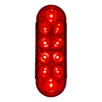Tecniq LED Oval Stop / Tail / Turn Lamp – 10 Diode Red Trailer Light (PL-3 Plug) - full product view | AAA Trailer