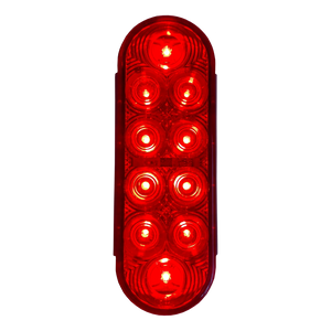 Tecniq LED Oval Stop / Tail / Turn Lamp – 10 Diode Red Trailer Light (PL-3 Plug) - full product view | AAA Trailer