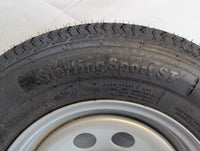 Lionshead Sterling Sport Trailer ST ST205/75R15 Load D Gray Mod Wheel 4.5"x5 - close-up view | AAA Trailer