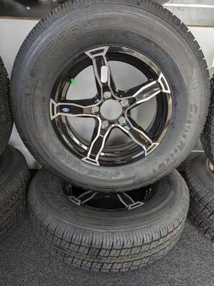 Lionshead Liger Aluminum 5 LUG 15" Wheel w 205/75/15 Castle Rock Tire LOAD C - full product view | AAA Trailer