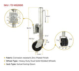 Swivel Trailer Tongue Jack with Dual Wheels, 2000 lbs Capacity
