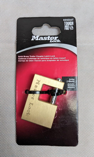 Master Lock Solid Brass Trailer Coupler Security Lock - full product view | AAA Trailer