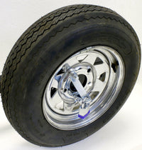 MaxxHaul 80071 Powder Coat Black Trailer Spare Carrier with Tire Locking Bracket - alternate angle | AAA Trailer