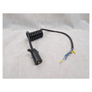 HitchCoil 7-Way, RV-Style Connector w/ 6' Long Coiled Cable - Trailer End 102-5 - full product view | AAA Trailer