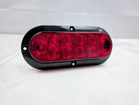 Nilight 6 inch oval LED trailer tail light red - surface flange mount stop turn tail