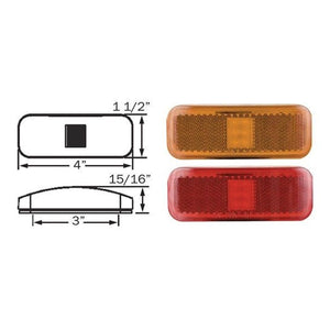 Optronics MCL40 LED Rectangular Marker / Clearance Light – Red or Amber – 4" Surface Mount - 12V - full product view | AAA Tr