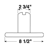 Peterson steel license plate bracket dimensions - 8-1/2 inch base, 2-3/4 inch top