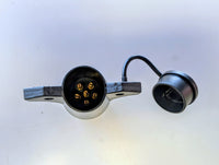 Pollak 7-blade to 6-pole trailer connector adapter - 6-pole round plug end with dust cap