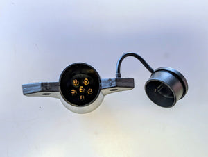 Pollak 7-blade to 6-pole trailer connector adapter - 6-pole round plug end with dust cap