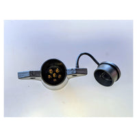 Pollak 7-blade to 6-pole trailer connector adapter - 6-pole round plug end with dust cap