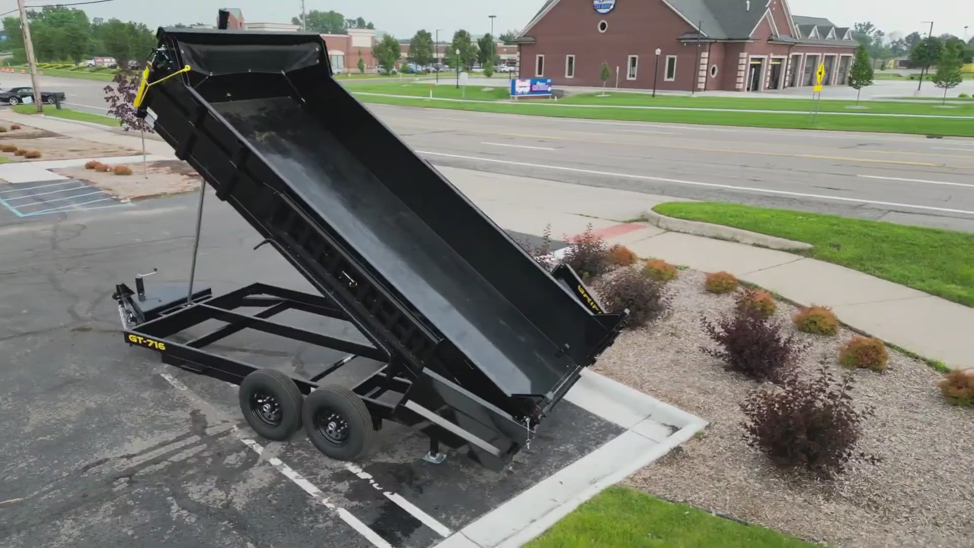 Griffin 7X16 Tandem Axle Hydraulic Dump Trailer with Tarp Kit, Battery Charger, Drop Leg Jack, 14K GVWR