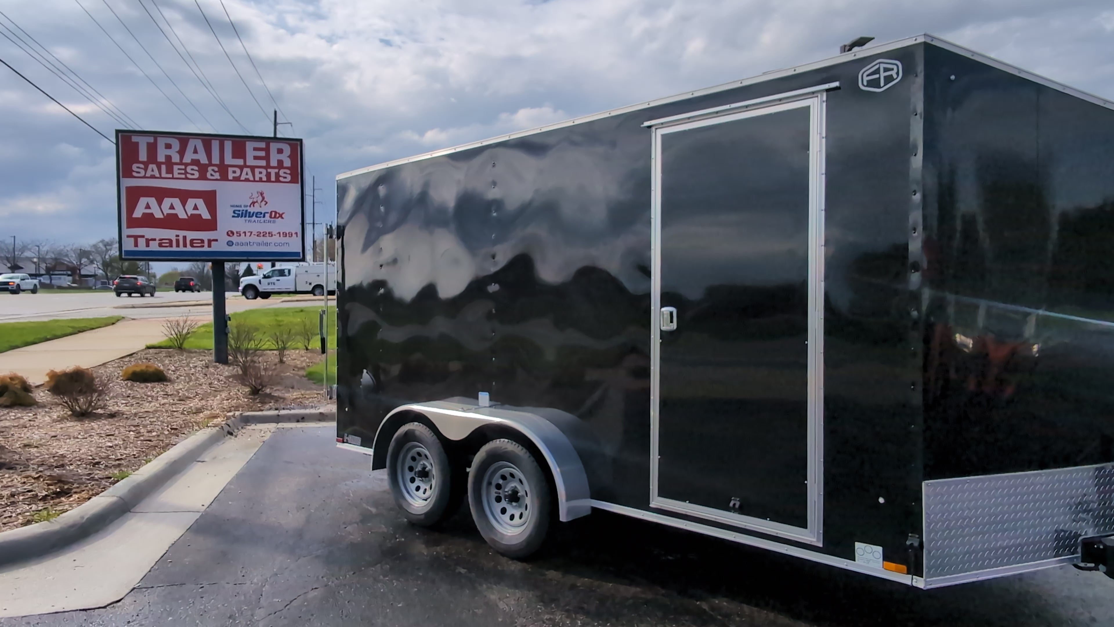 2026 Cargo Mate E-Series 7x14 Tandem Axle Enclosed Cargo Trailer — Black, 6" Extra Height, Ramp Door, Expo Cargo Plus Package — Stock #125269