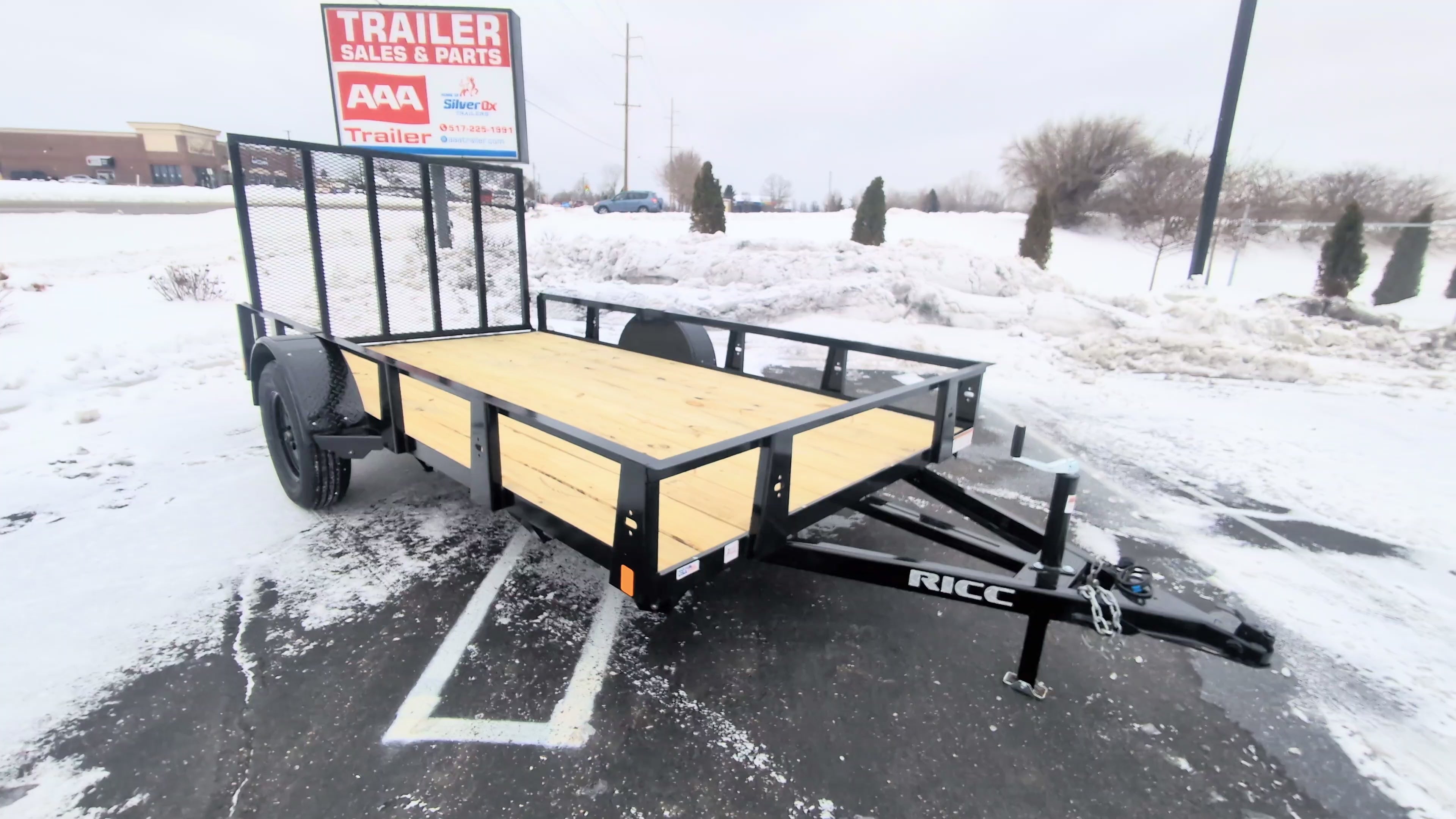 Rice 6x12 Powder Coated Steel Utility Trailer w Ramp Gate