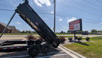 Watchdog Wrangler 7x14 dump trailer walkaround video — 14K GVWR channel-frame telescopic lift at AAA Trailer, Howell MI