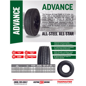Advance All Steel - 235/80R16 Load Range G - Tire Only