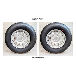 Provider 205/75R15 Trailer Tire & Steel Wheel – Set of 2 – Load Range  — Pack of 2 | AAA Trailer