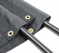 7' x 15' PVC Mesh Tarp for Dump Trailers - Double Pocket - 11x11 - close-up view | AAA Trailer