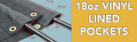 7' x 15' PVC Mesh Tarp for Dump Trailers - Double Pocket - 11x11 - close-up view | AAA Trailer