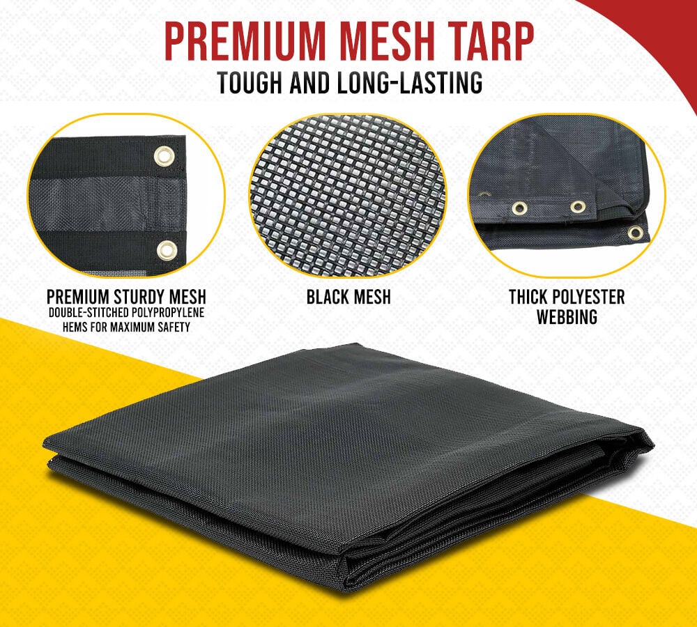 Mytee 7' x 15' PVC Mesh Tarp for Dump Trailers - Double Pocket
