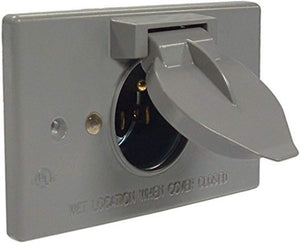 Hubbell RACO Weatherproof 15A Motor Plug Base – Rugged Outdoor Power - full product view | AAA Trailer