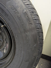 Rainier ST 235/80R16 10 Ply Tire with 16" Steel Wheel - detail view | AAA Trailer