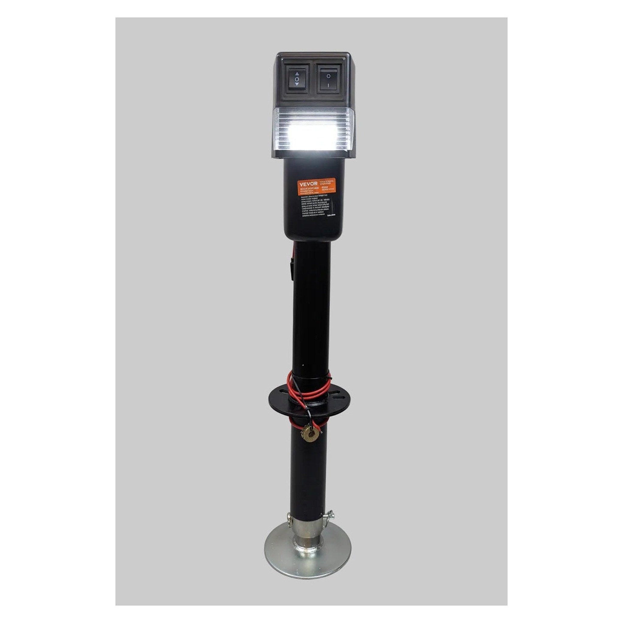 VEVOR POWER TONGUE JACK 3500# LIFT BLACK, 18" TRAVEL, DROP LEG