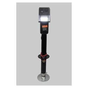VEVOR POWER TONGUE JACK 3500# LIFT BLACK, 18" TRAVEL, DROP LEG - 3500 lbs - full product view | AAA Trailer