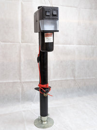 RAM Power Tongue Jack 3500# Lift Black, 18" Travel, Drop Leg - 3500 lbs - full product view | AAA Trailer