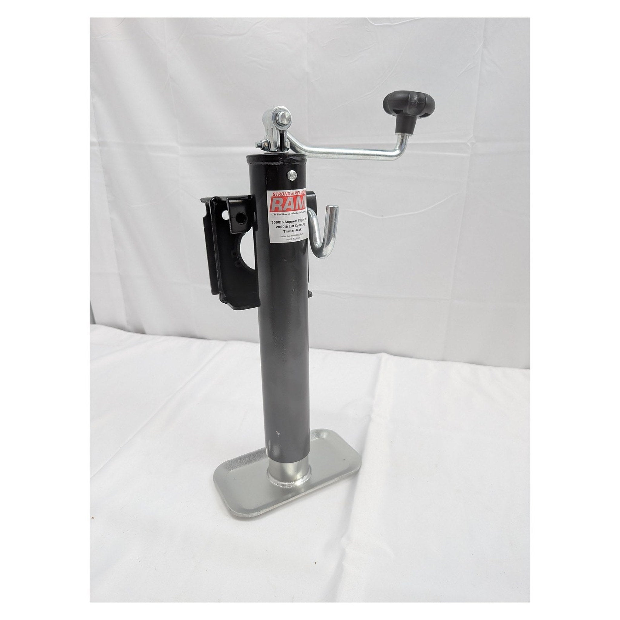 RAM TJB-2001-B 2,000 lb Top Wind Swivel Trailer Tongue Jack — 10" Travel | Weld On Bracket