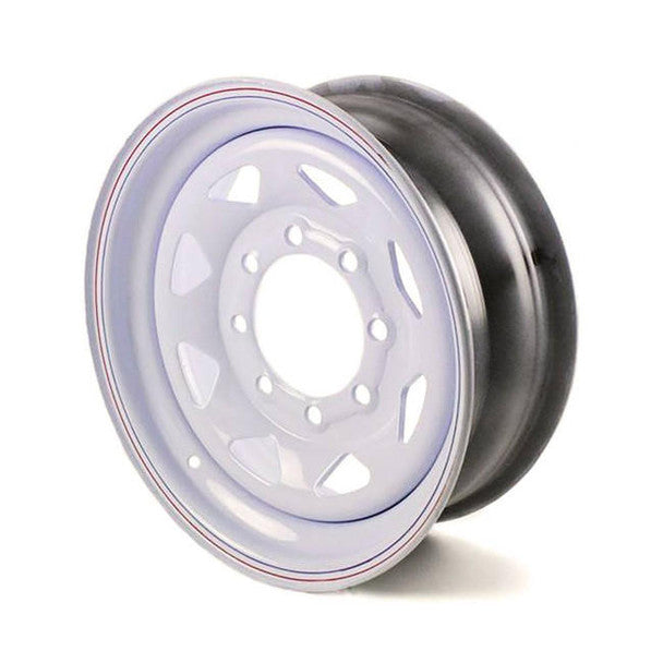 Dexstar Steel Spoke Trailer Wheel - 16" x 6" Rim - 8 on 6-1/2 - White Powder Coat