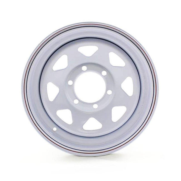 Dexstar Steel Spoke Trailer Wheel - 16" x 6" Rim - 8 on 6-1/2 - White Powder Coat