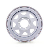 Dexstar Steel Spoke Trailer Wheel - 16" x 6" Rim - 8 on 6-1/2 - White Powder Coat
