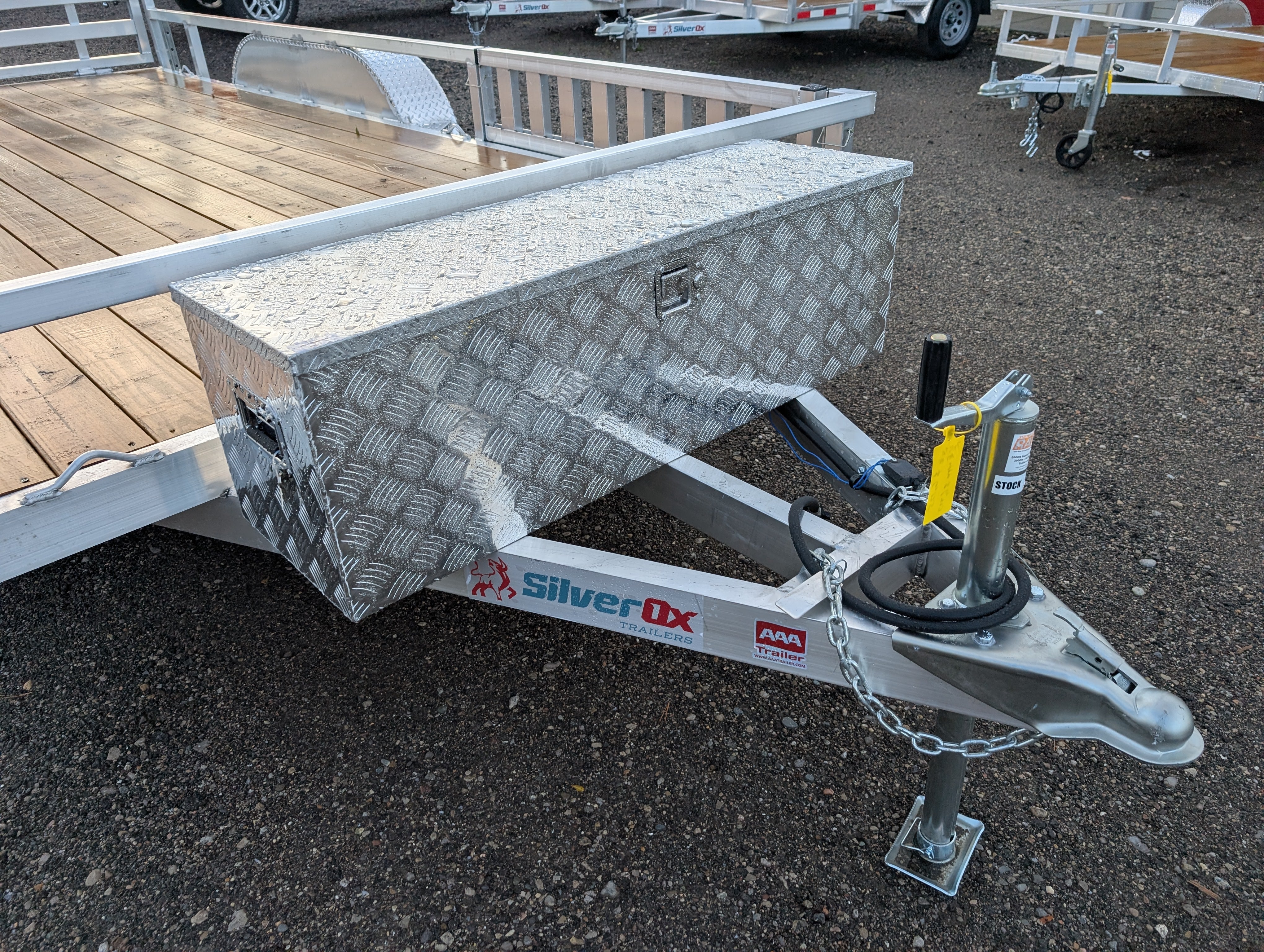 Silver Ox 7x16 Tandem Axle Aluminum Utility Trailer with HD, Side Ramps, Tongue Box & Spare Tire