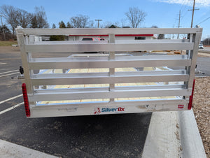 Silver Ox 6x12 Single Axle Aluminum Utility Trailer with Bi Fold Gate