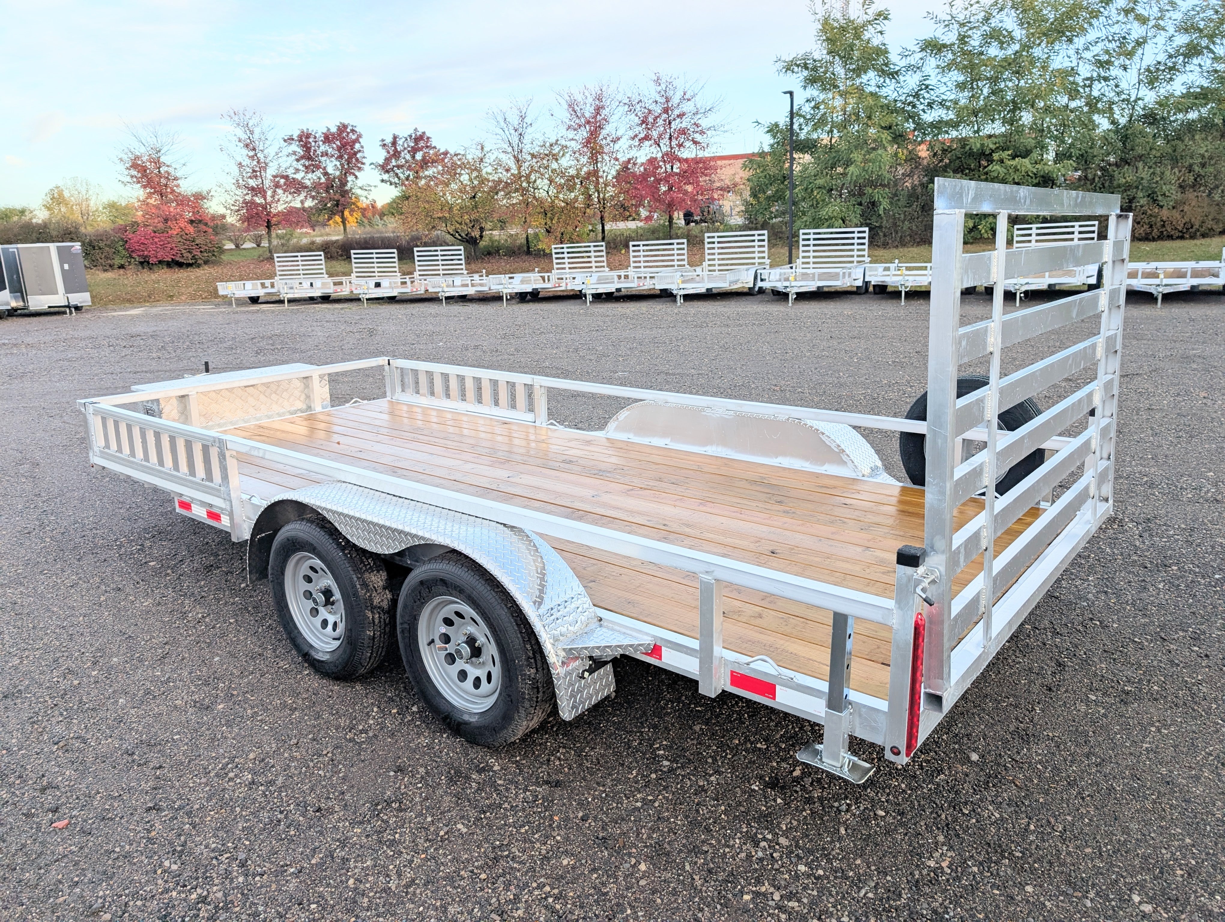 Silver Ox 7x16 Tandem Axle Aluminum Utility Trailer with HD, Side Ramps, Tongue Box & Spare Tire
