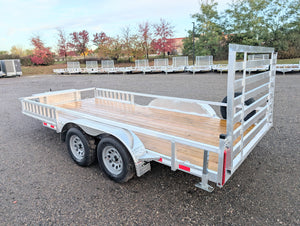 Silver Ox 7x16 Tandem Axle Aluminum Utility Trailer with HD, Side Ramps, Tongue Box & Spare Tire
