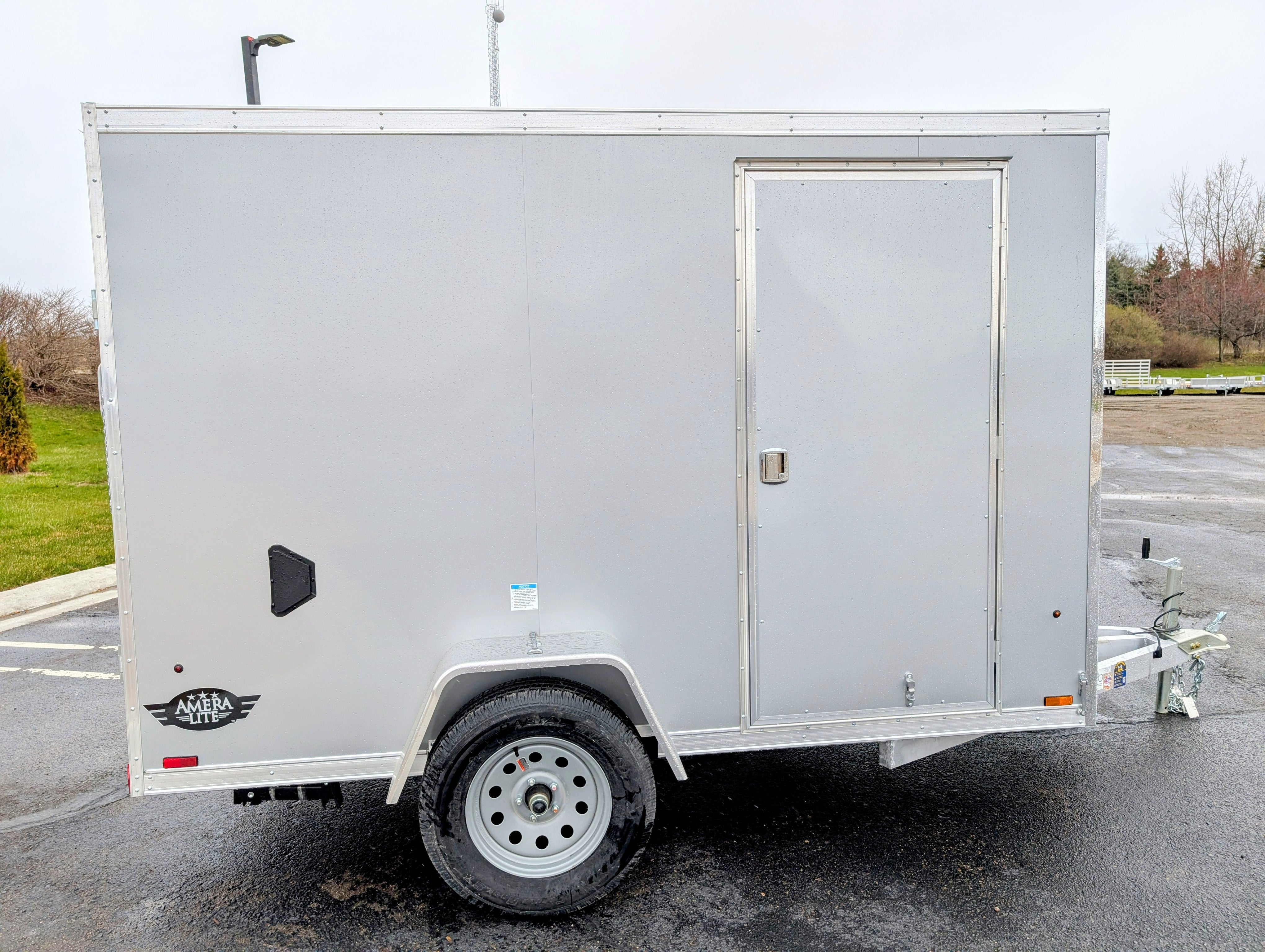 Amerilite Aluminum 6x10 V Nose With Ramp Door Cargo / Enclosed Trailer -Stock# 200146