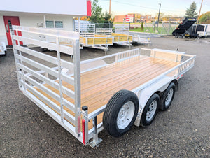Silver Ox 7x16 Tandem Axle Aluminum Utility Trailer with HD, Side Ramps, Tongue Box & Spare Tire