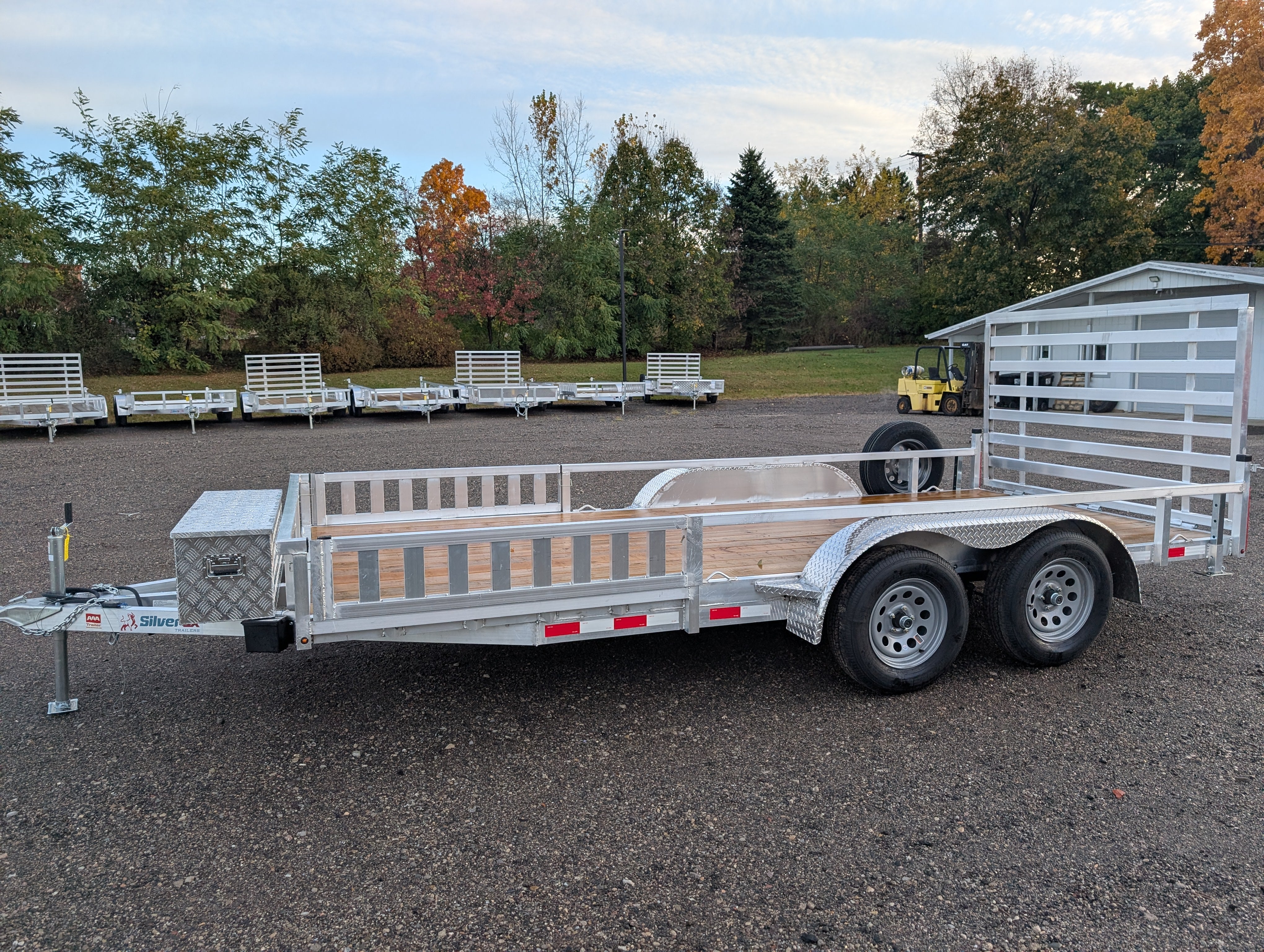 Silver Ox 7x16 Tandem Axle Aluminum Utility Trailer with HD, Side Ramps, Tongue Box & Spare Tire