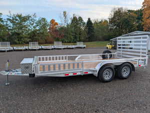 Silver Ox 7x16 Tandem Axle Aluminum Utility Trailer with HD, Side Ramps, Tongue Box & Spare Tire