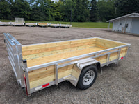 Silver Ox 5x12 Single Axle Woody 3 Board Woodside Aluminum Utility Trailer w Bi-Fold Ramp Gate - view 5