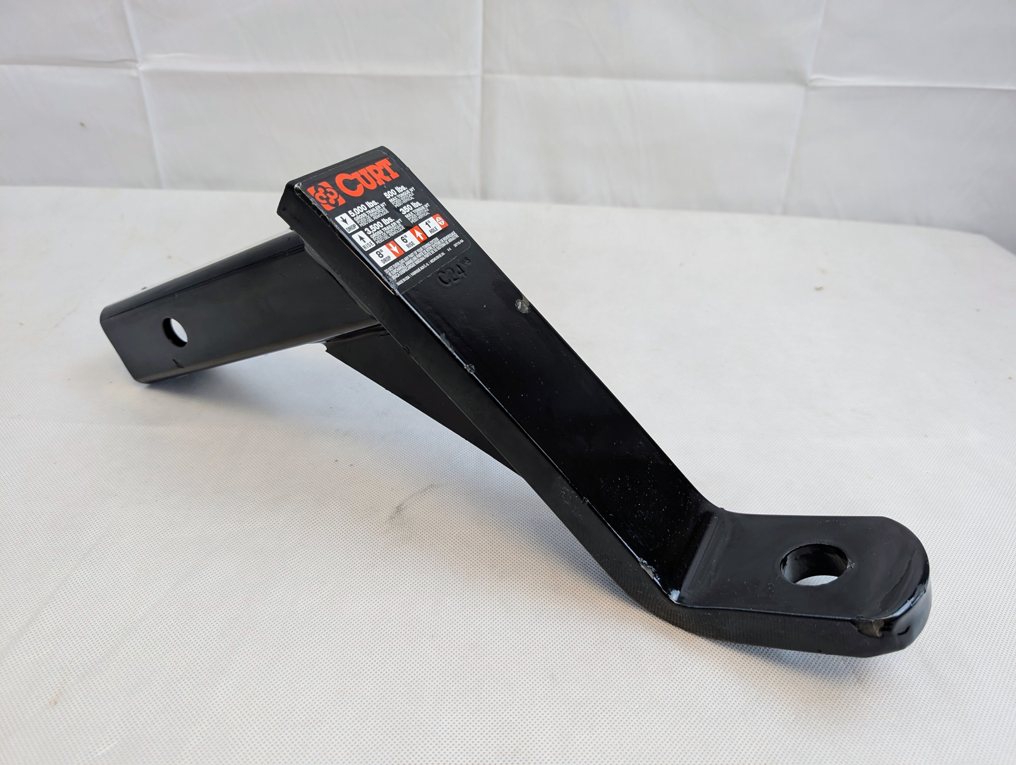 Curt 45090 Lifted Truck Trailer Hitch Mount , Fits 2-in Receiver, 5,000 lbs, 8-Inch Drop, Black