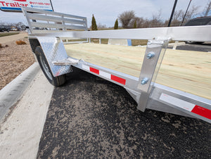 Silver Ox 6x12 Single Axle Aluminum Utility Trailer with Bi Fold Gate