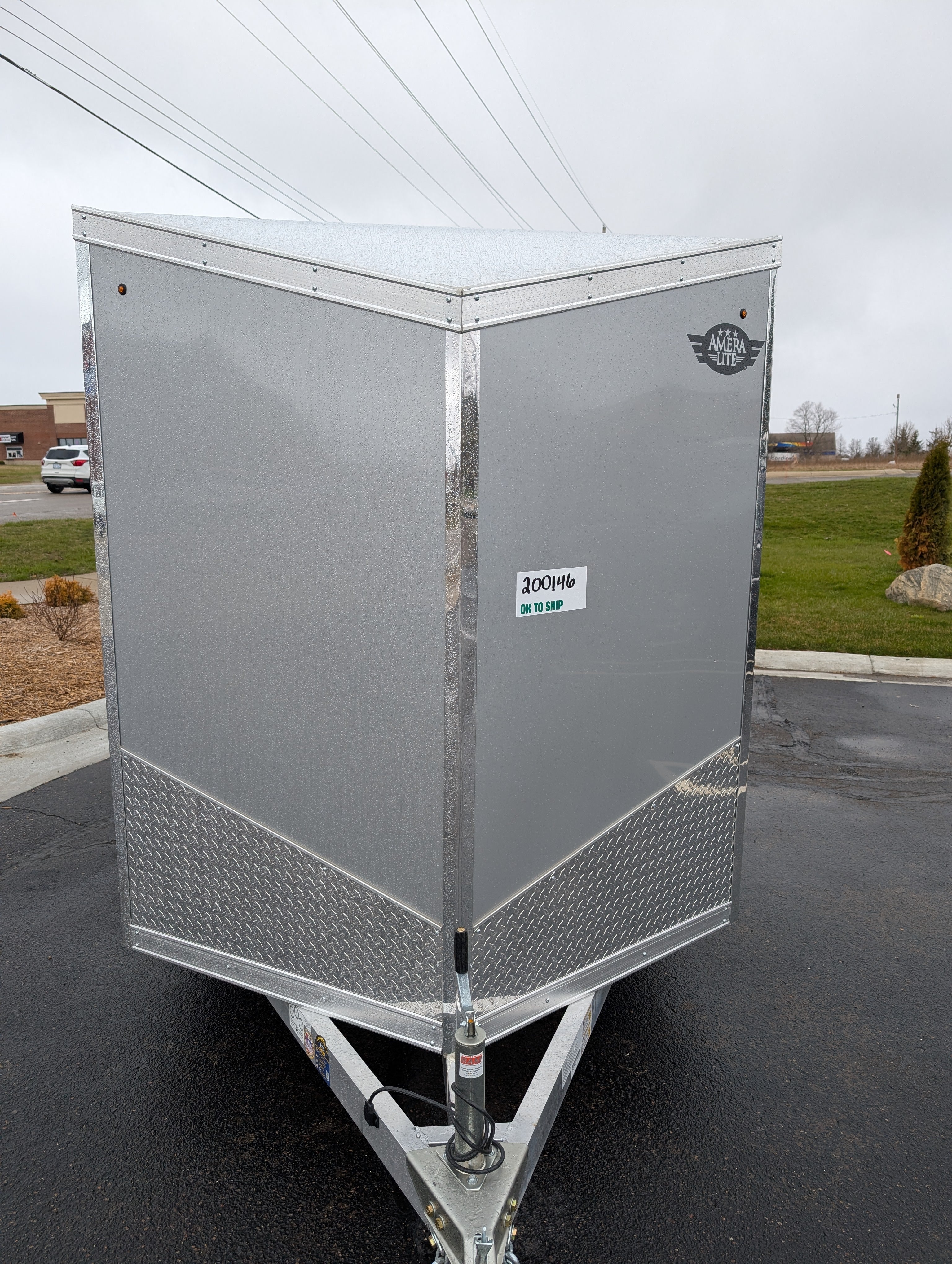 Amerilite Aluminum 6x10 V Nose With Ramp Door Cargo / Enclosed Trailer -Stock# 200146