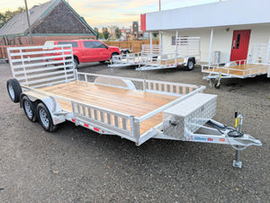 Silver Ox 7x16 Tandem Axle Aluminum Utility Trailer with HD, Side Ramps, Tongue Box & Spare Tire