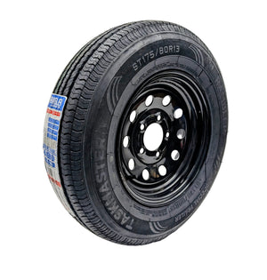 175/80R13 BLACK Steel Modular Wheel with Rambler Radial Tire 5x4.5 Bolt Pattern